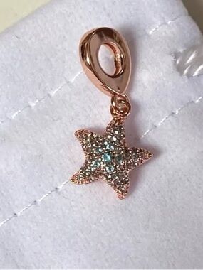 Crystal Starfish Rose Gold Charm